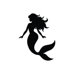 Mermaid Silhouette Vector Illustration Design