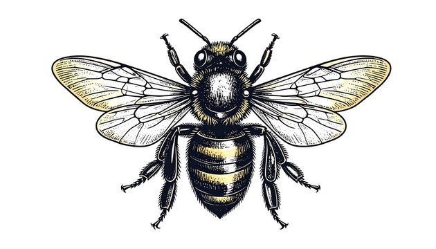 Detailed bee illustration