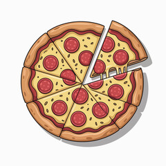 pizza on a white background