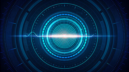 Futuristic tech interface with data visualization, digital concept, modern design and innovation