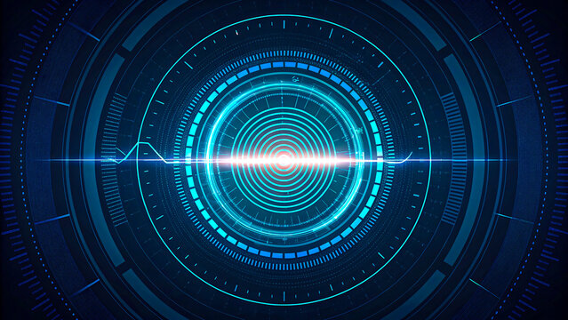 Futuristic tech interface with data visualization, digital concept, modern design and innovation