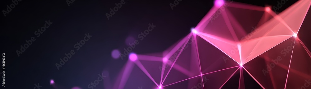 Poster visually captivating digital art featuring a complex interplay of abstract geometric shapes lines an