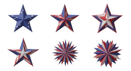 Patriotic stars graphic design elements