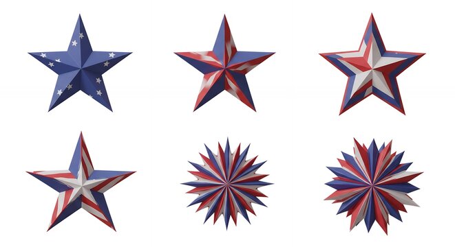 Patriotic stars graphic design elements