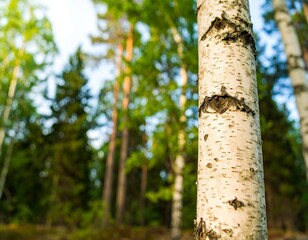 Birch tree trunk in a forest (1)