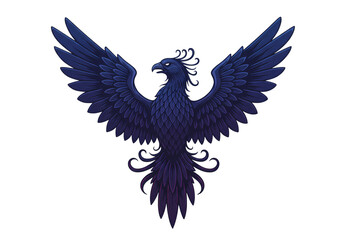 Majestic Dark Phoenix Mythical Bird Graphic for Design Projects on transparent background