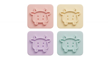 Silicone plates with cow design