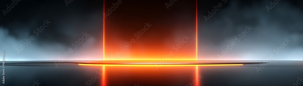 Poster abstract red and black background with a central luminous light beam creating a dramatic and modern 