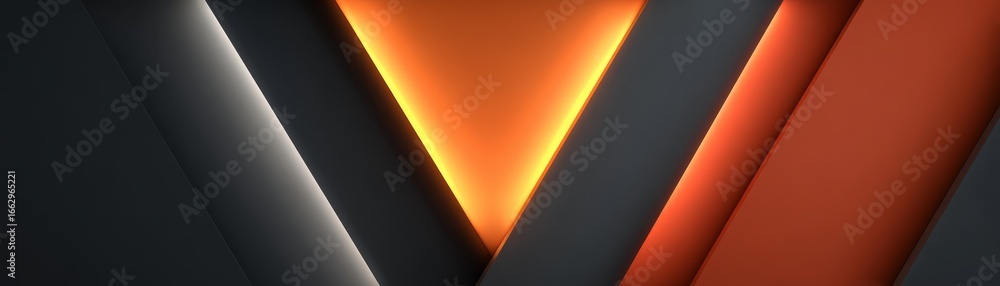 Poster Futuristic Black and Orange Abstract Background Featuring a Dynamic Diagonal Shape Modern Geometric Lines and a Vibrant Color Gradient for Digital Art and Graphic Design Projects.