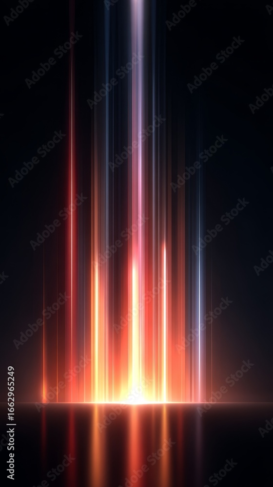 Poster futuristic abstract background with glowing neon light trails and shimmering particles. a creative a