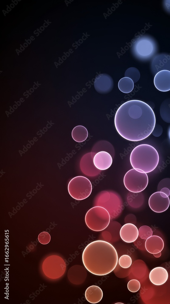 Poster abstract visual of a softly blurred background with a multitude of overlapping circles creating a be