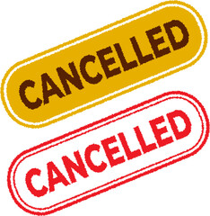 Two Cancelled Rubber Stamps Vector Illustration