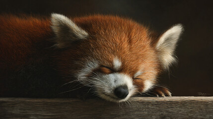red panda sleeping