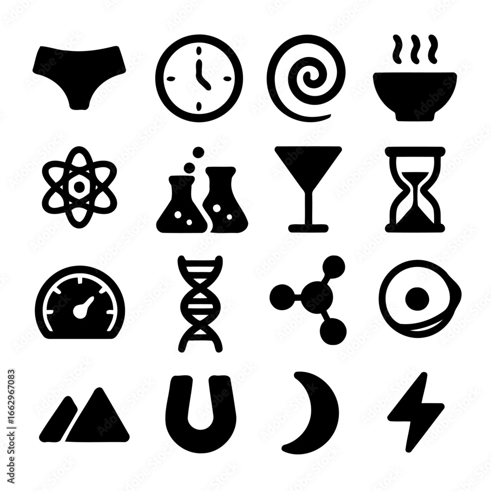 Poster diverse icon set: a collection of diverse icons in a photorealistic rendering. the vector file is su