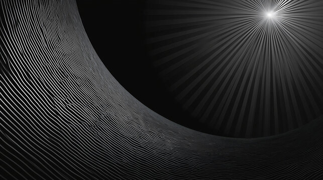 A metallic black background with a smooth radial highlight, creating a sleek modern texture with reflective depth and elegant contrast.