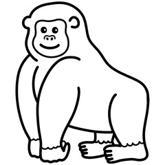 gorilla cartoon illustration outline 