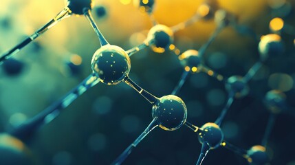 Glass molecules with a green and yellow background.