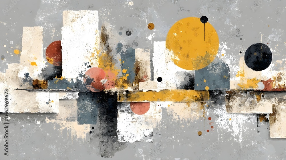 Aufkleber a dynamic and visually striking abstract composition featuring a harmonious blend of geometric shape