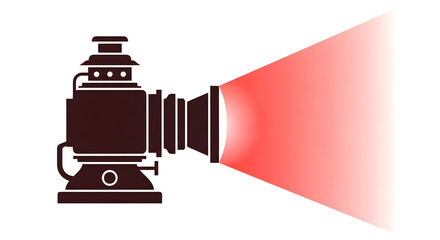 Obraz premium Vintage Magic Lantern Red Light Projector Icon