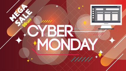 “Flat Cyber Monday Social Media Cover Template – Minimalist Promo Banner
