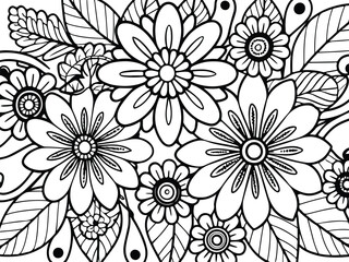 Detailed flower coloring pages