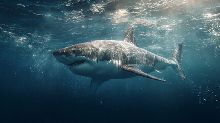 Naklejka premium shark swimming
