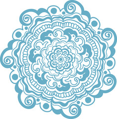 Intricate Cyan Mandala Detailed Ornamental Flourish