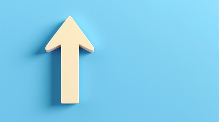 Arrow pointing up direction symbol for growth success and business forward movement concept