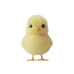 Obraz premium Cute fluffy yellow chick isolated on transparent background