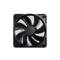 Black Computer Cooling Fan on White Background