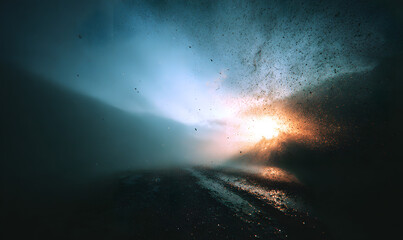 Fototapeta premium Abstract film texture background with grain, dust and light leak