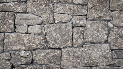 Fototapeta premium Gray Stone Wall Texture with Rough Surface, Providing a Rustic Aesthetic.