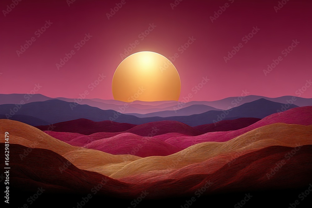 Poster ethereal sunset casting golden hues over undulating hills creating a tranquil landscape with captiva