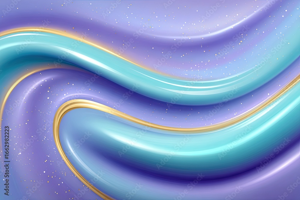 Aufkleber captivating abstract swirl design in pastel hues featuring flowing turquoise and soft lavender accen