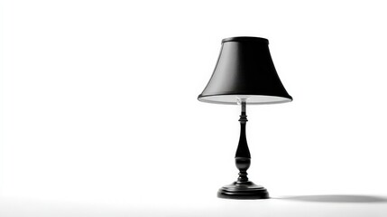 Elegant black lamp illuminating a minimalist interior design space