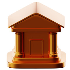 3D Illustration Gold Bank