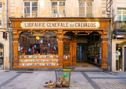 Caen, France - August 9, 2025: Librairie Generale du Calvados is a well-known French bookstore in Normandy