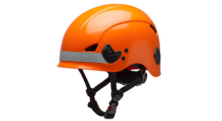 Orange glossy helmet shines, product photography for safety equipment, advertisement.