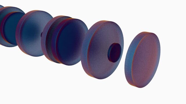 Abstract colorful discs in motion