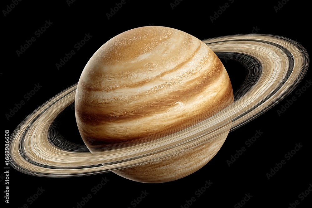 Poster expansive view of jupiter showcasing the magnificent rings encircling its surface highlighting the i