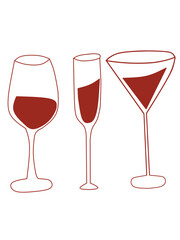 Hand drawn  drink glass party 