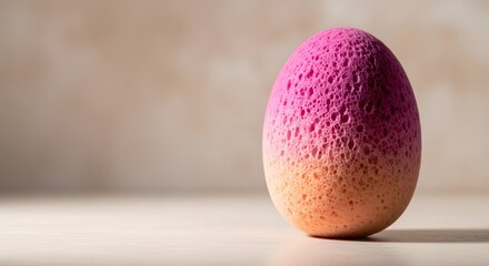 Easter egg shaped sponge with pink and orange gradient