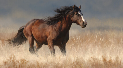 Obraz premium wild horse running free wild mammals