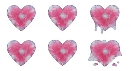 Fototapeta premium Melting pink heart graphic design elements