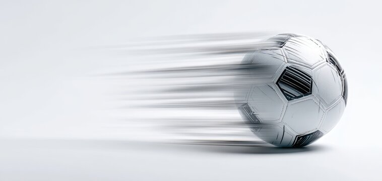 The dynamic soccer ball in motion with a sense of speed and energy.