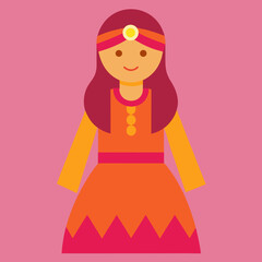 vector illustration of a girl with a cocktail