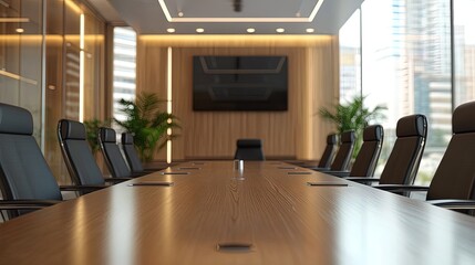 Modern modern-style office interior with contemporary furniture and large windows