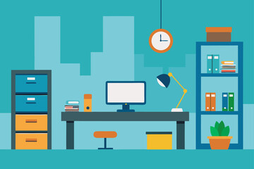 vector illustration of office