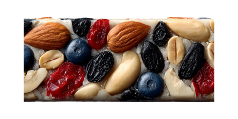 Close-up of a nutritious and delicious fruit and nut energy bar