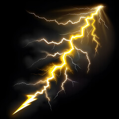 Fototapeta premium Dynamic lightning strike with powerful energy and vibrant glow on black background, perfect for dramatic effects and impactful designs